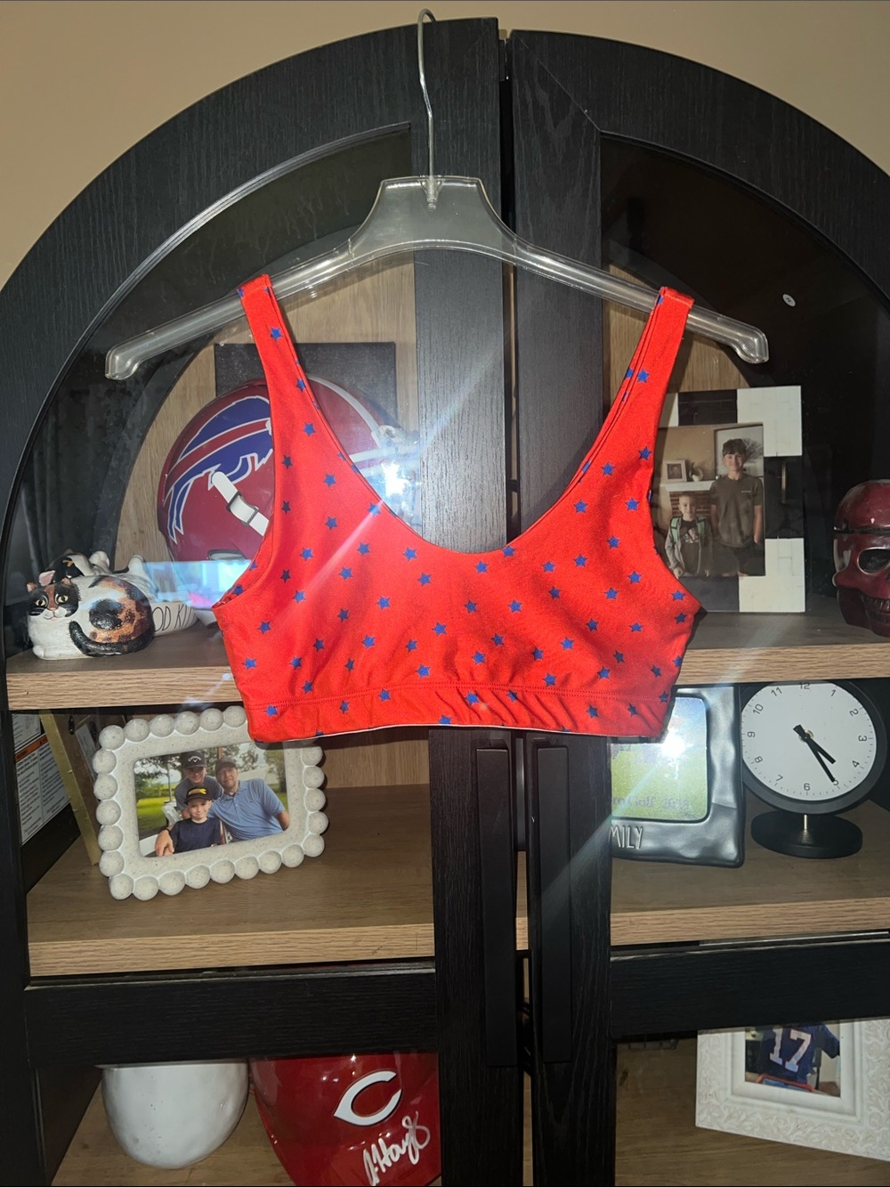Goldsheep Red Star-Print Bralette - EUC L